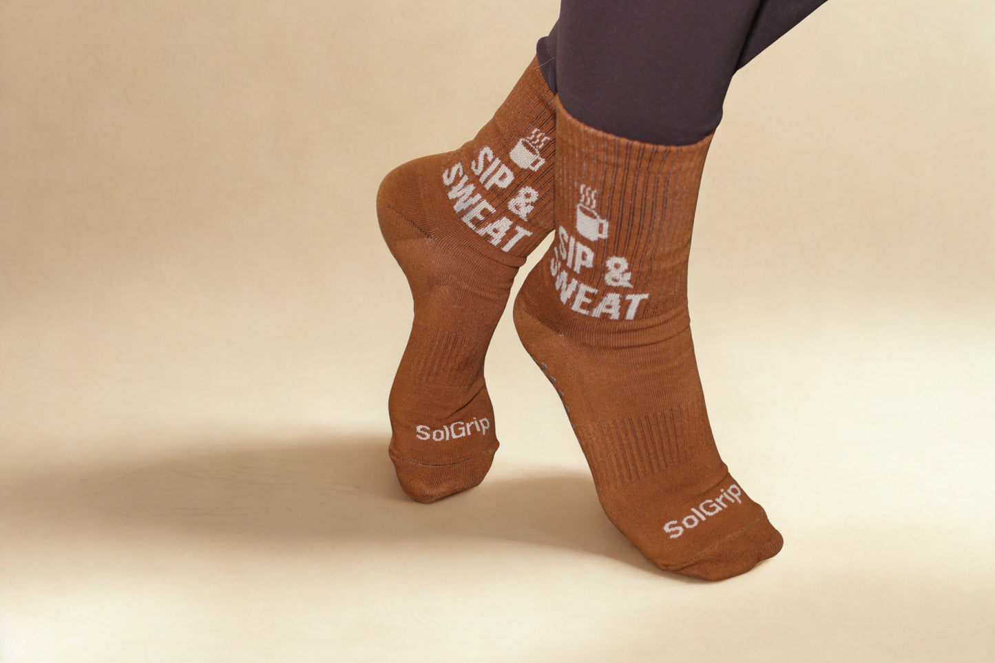 Mocha Grip Socks