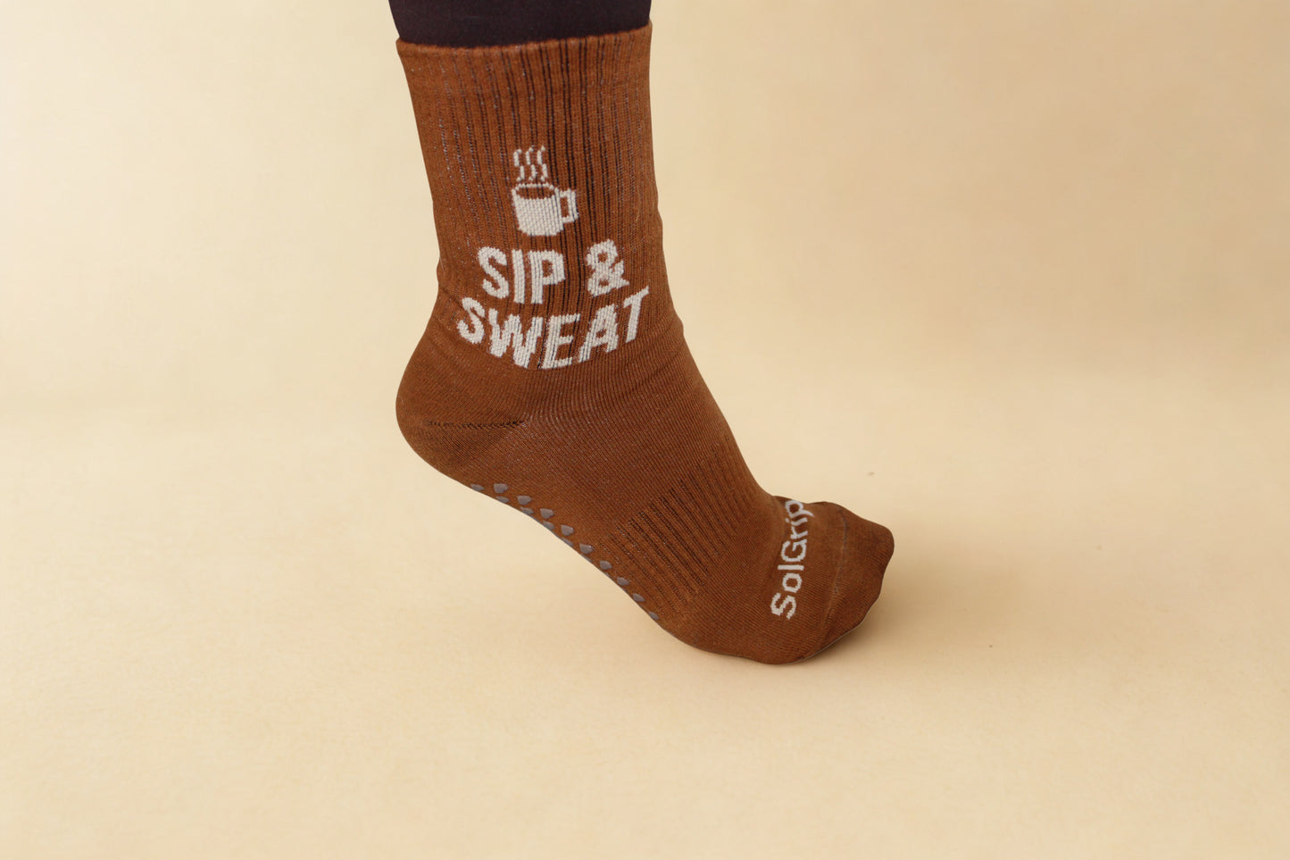 Mocha Grip Socks