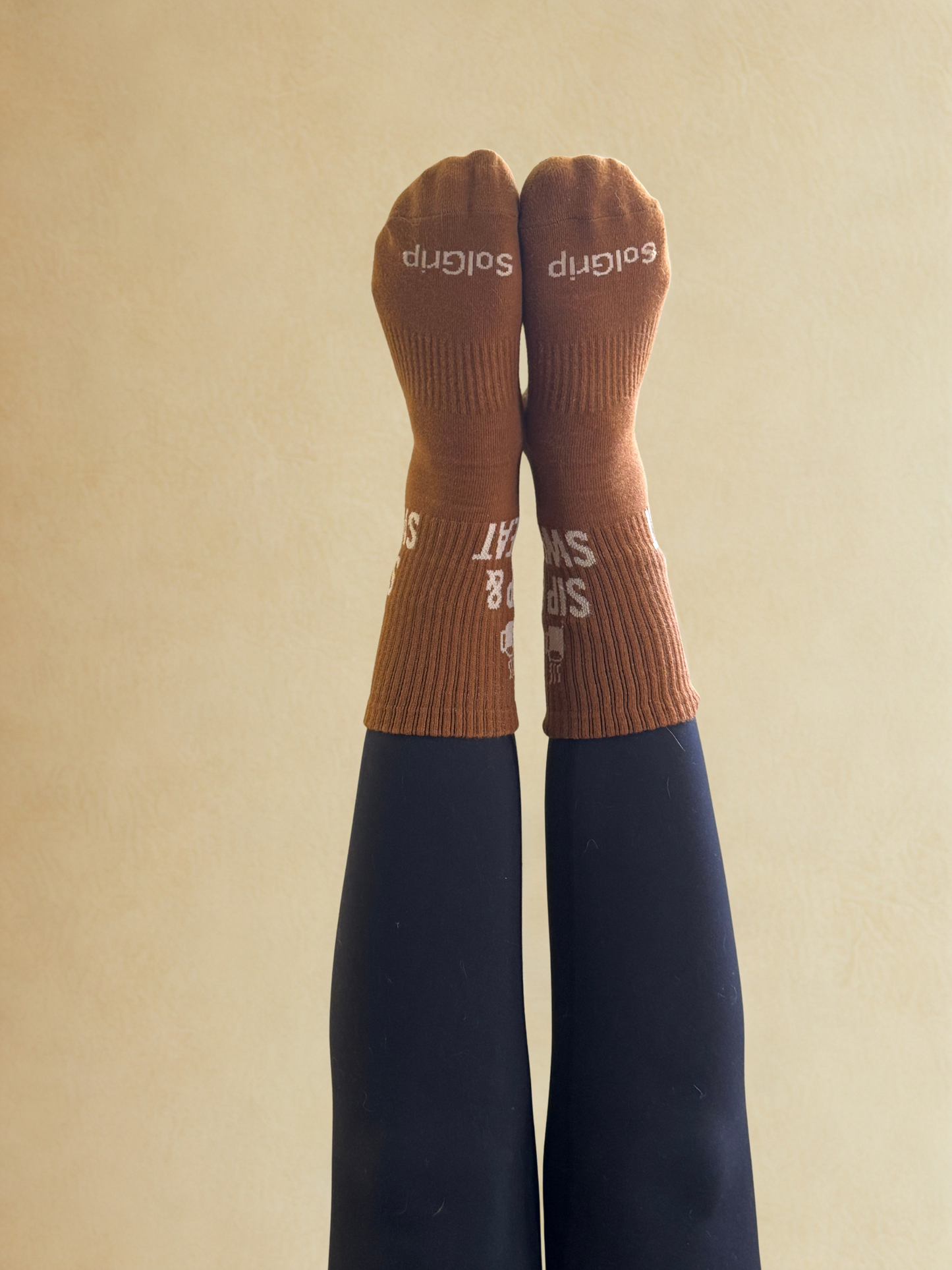Mocha Grip Socks